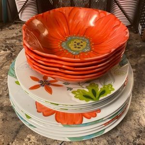 6pc melamine summer dish set